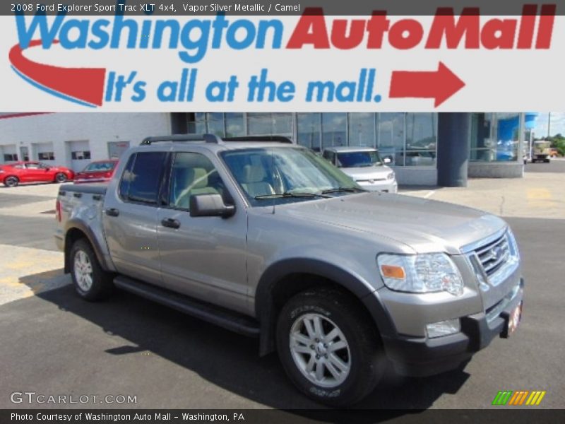 Vapor Silver Metallic / Camel 2008 Ford Explorer Sport Trac XLT 4x4