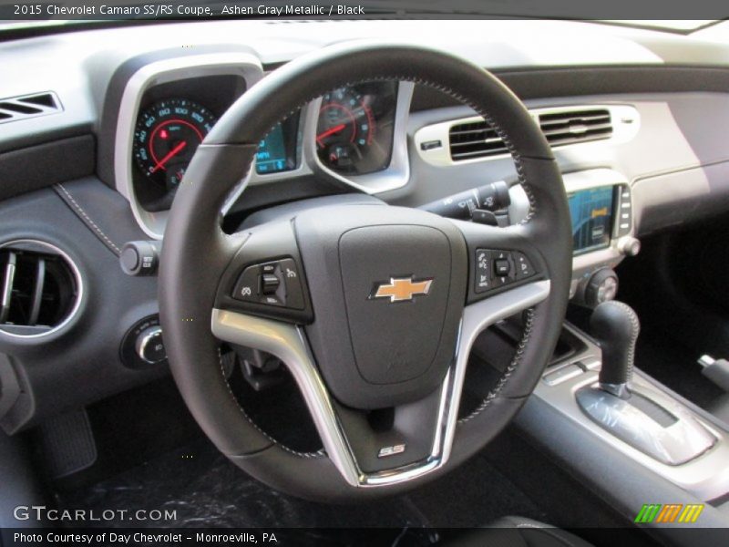 Ashen Gray Metallic / Black 2015 Chevrolet Camaro SS/RS Coupe