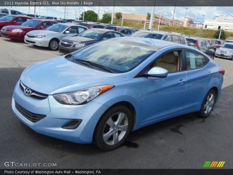 Blue Sky Metallic / Beige 2011 Hyundai Elantra GLS