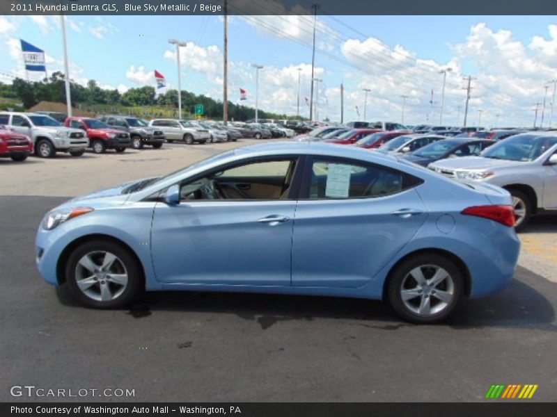 Blue Sky Metallic / Beige 2011 Hyundai Elantra GLS