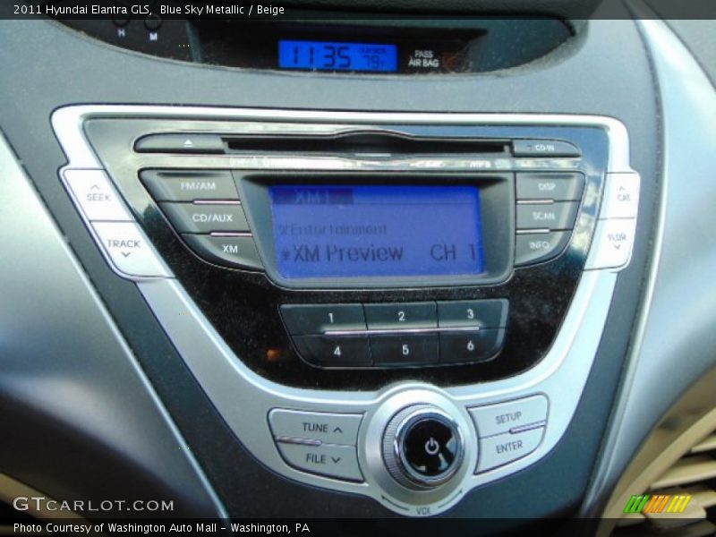 Blue Sky Metallic / Beige 2011 Hyundai Elantra GLS