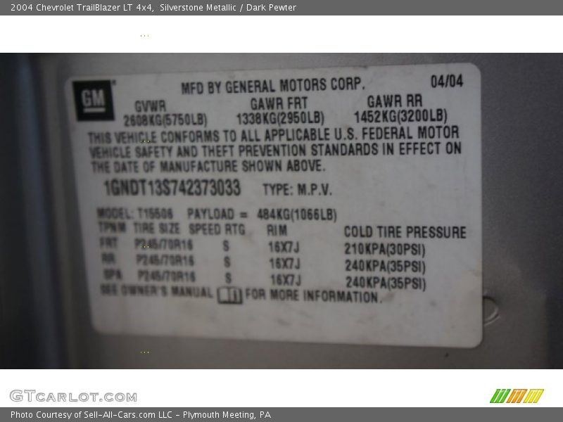 Silverstone Metallic / Dark Pewter 2004 Chevrolet TrailBlazer LT 4x4