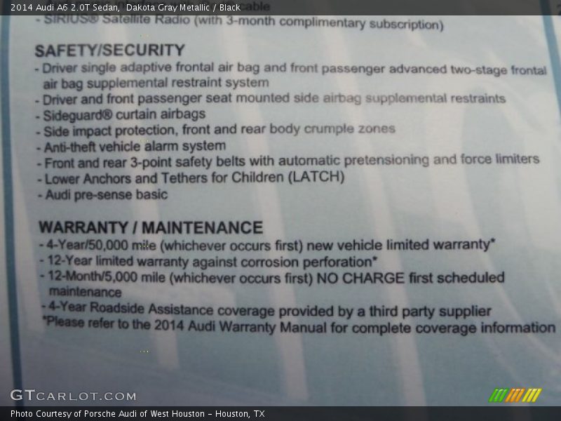 Dakota Gray Metallic / Black 2014 Audi A6 2.0T Sedan