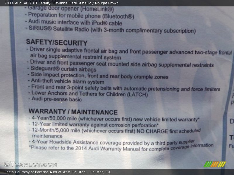 Havanna Black Metallic / Nougat Brown 2014 Audi A6 2.0T Sedan