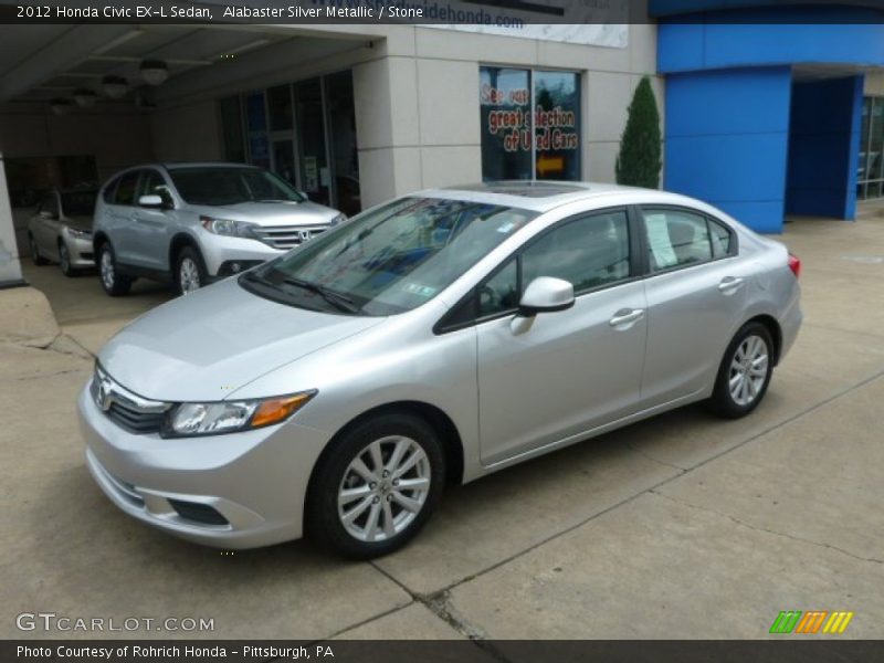 Alabaster Silver Metallic / Stone 2012 Honda Civic EX-L Sedan