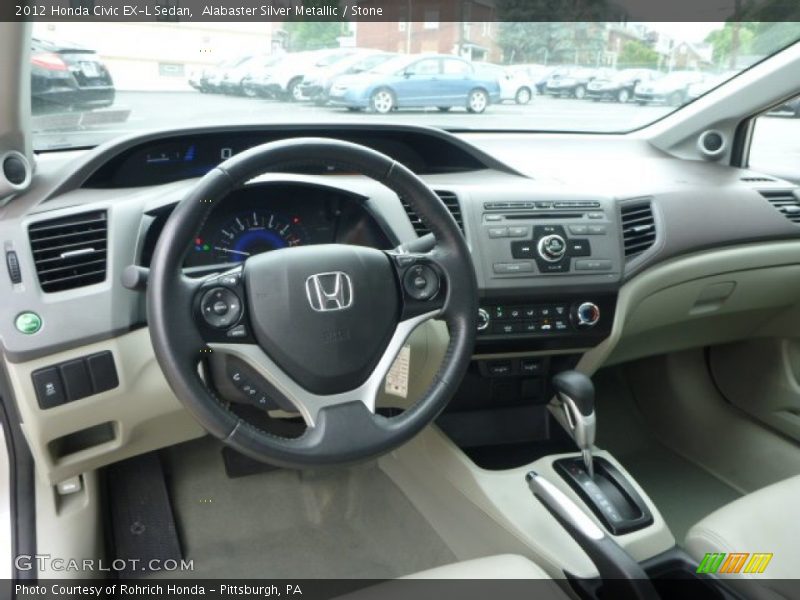 2012 Civic EX-L Sedan Stone Interior