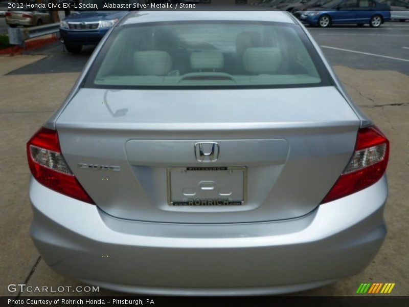 Alabaster Silver Metallic / Stone 2012 Honda Civic EX-L Sedan