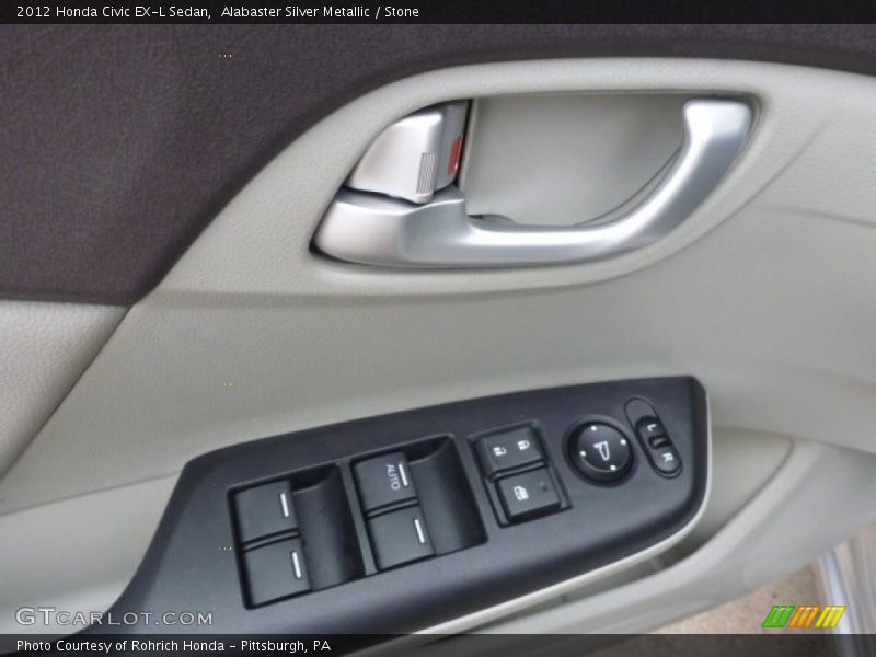 Alabaster Silver Metallic / Stone 2012 Honda Civic EX-L Sedan