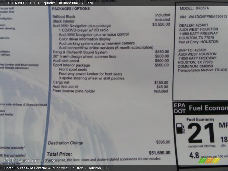Brilliant Black / Black 2014 Audi Q5 3.0 TFSI quattro