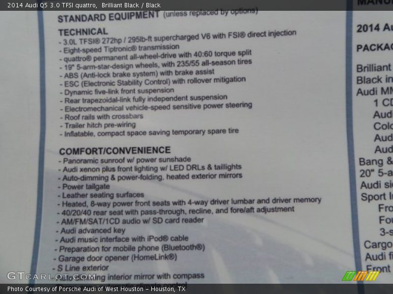 Brilliant Black / Black 2014 Audi Q5 3.0 TFSI quattro