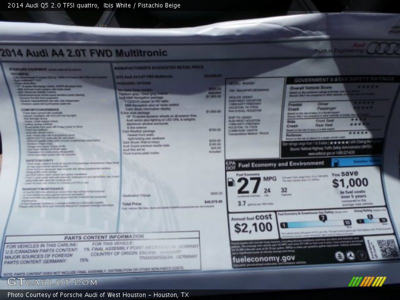 Ibis White / Pistachio Beige 2014 Audi Q5 2.0 TFSI quattro
