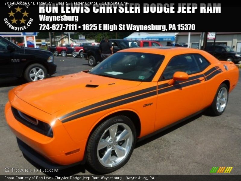 Header Orange / Dark Slate Gray 2014 Dodge Challenger R/T Classic