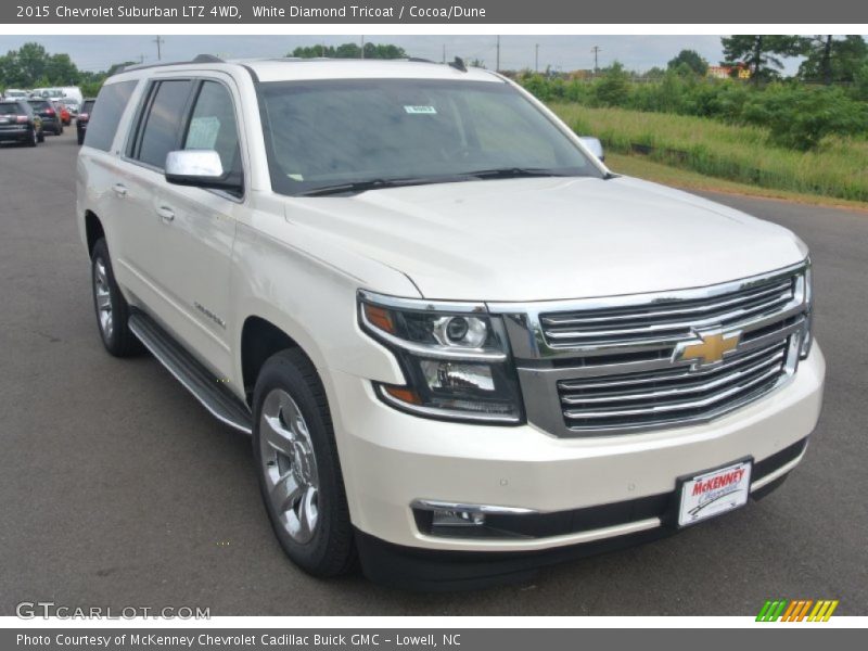 White Diamond Tricoat / Cocoa/Dune 2015 Chevrolet Suburban LTZ 4WD