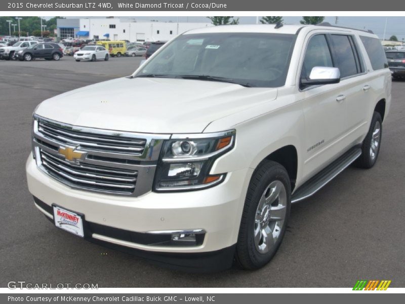 White Diamond Tricoat / Cocoa/Dune 2015 Chevrolet Suburban LTZ 4WD