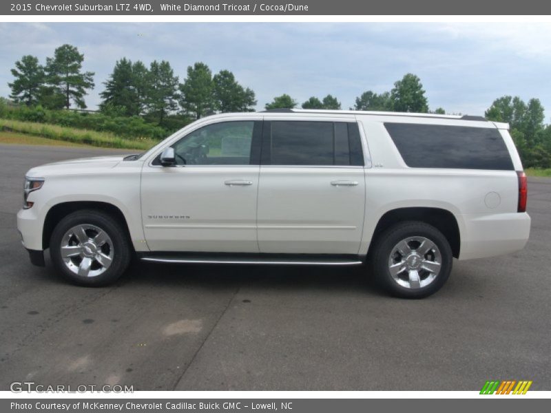 White Diamond Tricoat / Cocoa/Dune 2015 Chevrolet Suburban LTZ 4WD