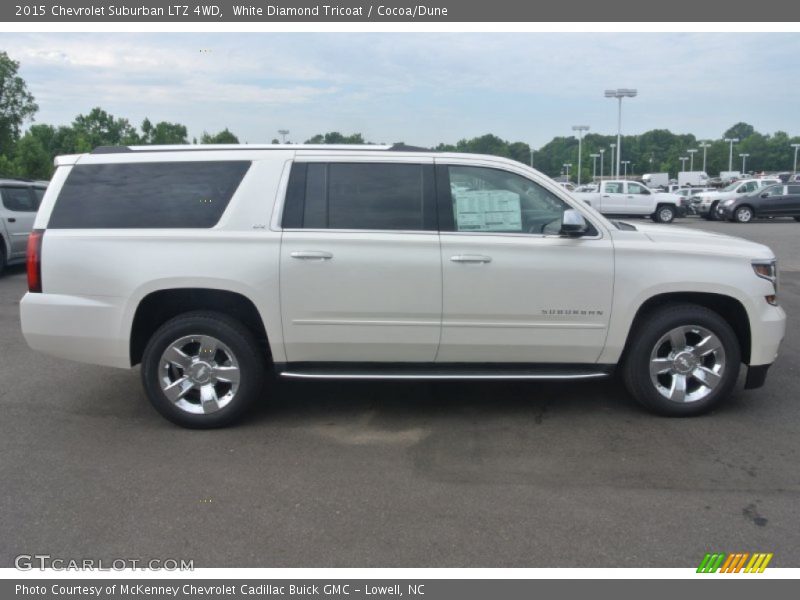 White Diamond Tricoat / Cocoa/Dune 2015 Chevrolet Suburban LTZ 4WD