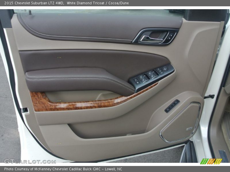 White Diamond Tricoat / Cocoa/Dune 2015 Chevrolet Suburban LTZ 4WD