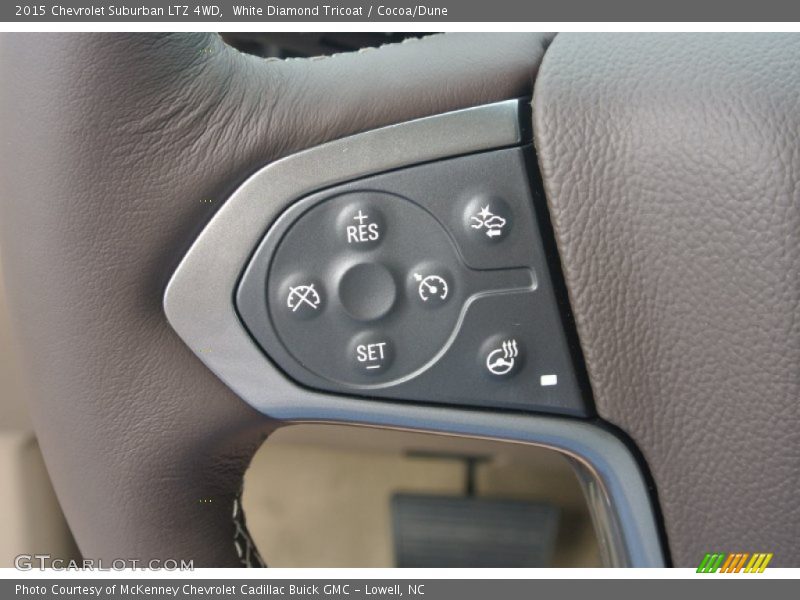 White Diamond Tricoat / Cocoa/Dune 2015 Chevrolet Suburban LTZ 4WD