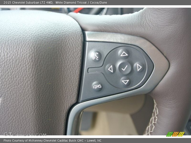 White Diamond Tricoat / Cocoa/Dune 2015 Chevrolet Suburban LTZ 4WD