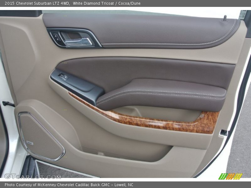 White Diamond Tricoat / Cocoa/Dune 2015 Chevrolet Suburban LTZ 4WD