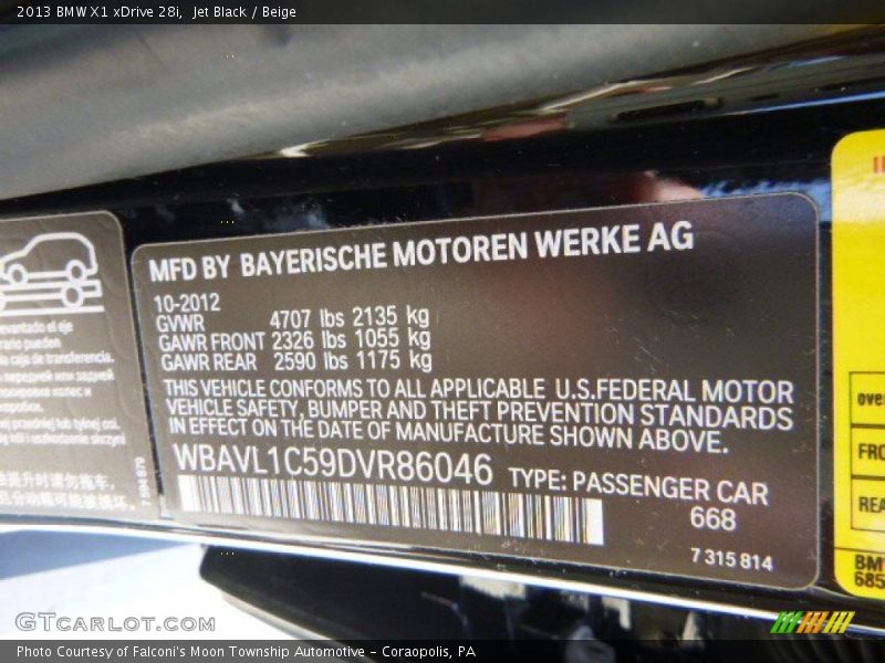 Jet Black / Beige 2013 BMW X1 xDrive 28i