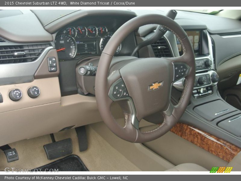 White Diamond Tricoat / Cocoa/Dune 2015 Chevrolet Suburban LTZ 4WD
