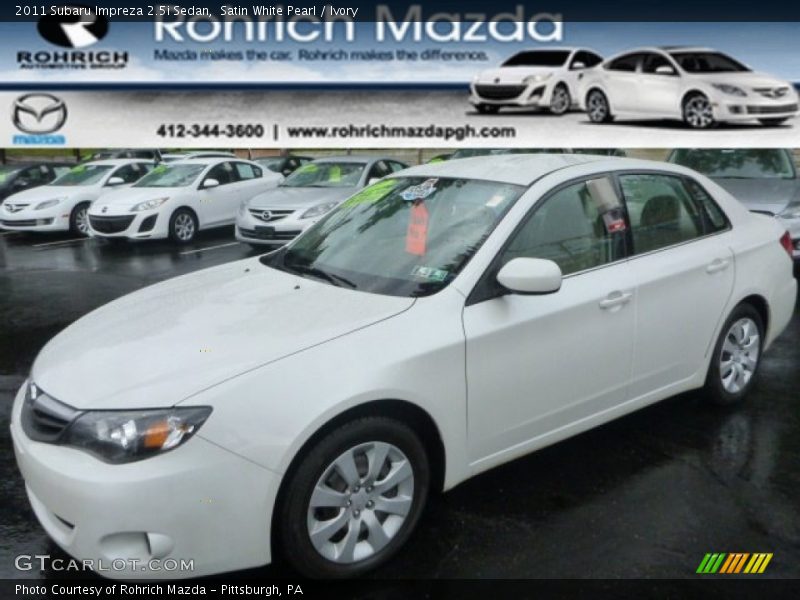 Satin White Pearl / Ivory 2011 Subaru Impreza 2.5i Sedan