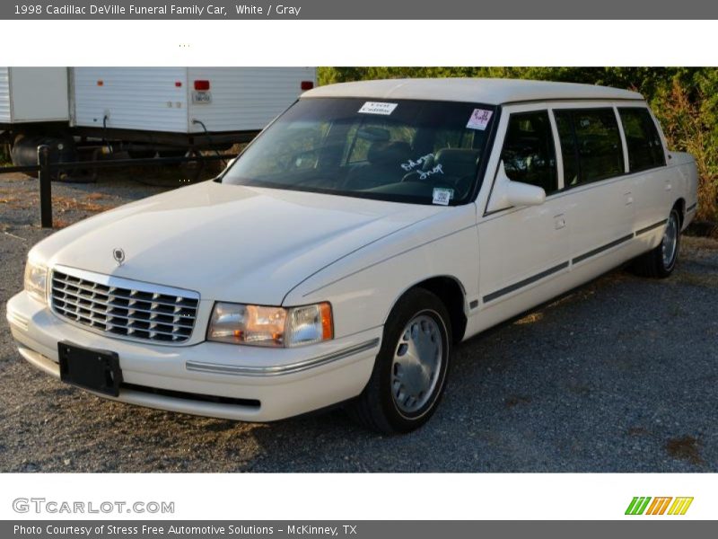 White / Gray 1998 Cadillac DeVille Funeral Family Car