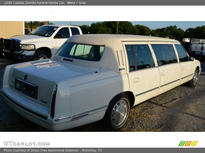 White / Gray 1998 Cadillac DeVille Funeral Family Car
