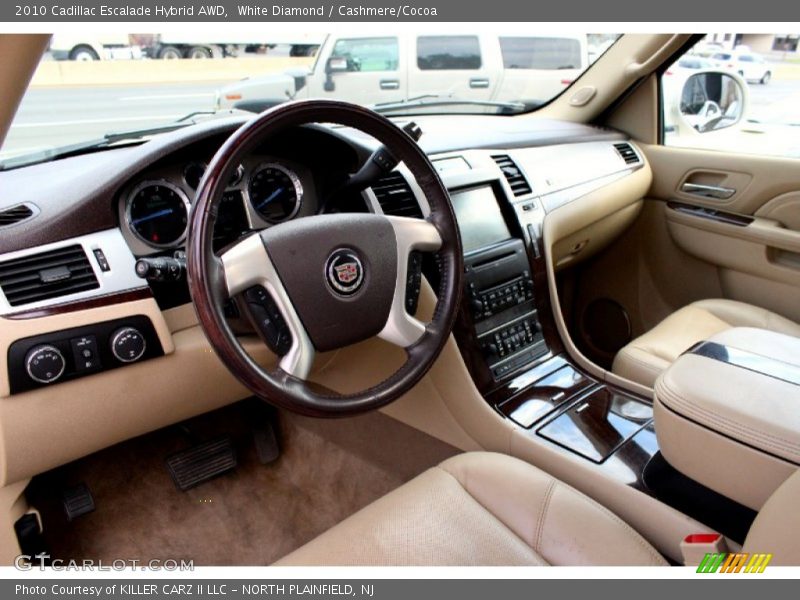 White Diamond / Cashmere/Cocoa 2010 Cadillac Escalade Hybrid AWD