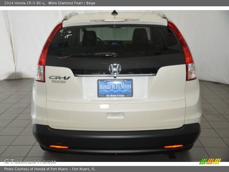 White Diamond Pearl / Beige 2014 Honda CR-V EX-L