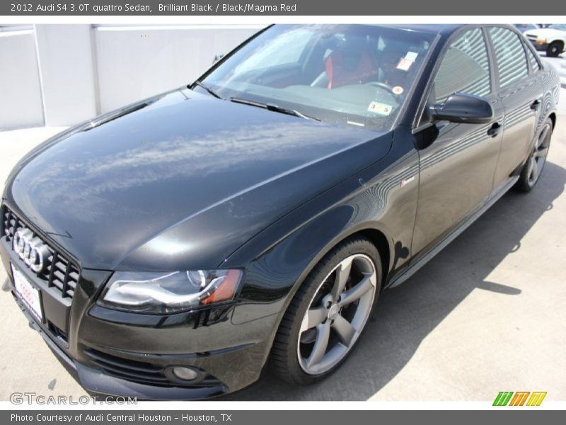 Brilliant Black / Black/Magma Red 2012 Audi S4 3.0T quattro Sedan