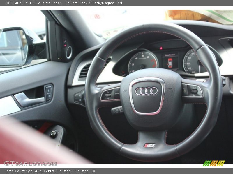 Brilliant Black / Black/Magma Red 2012 Audi S4 3.0T quattro Sedan