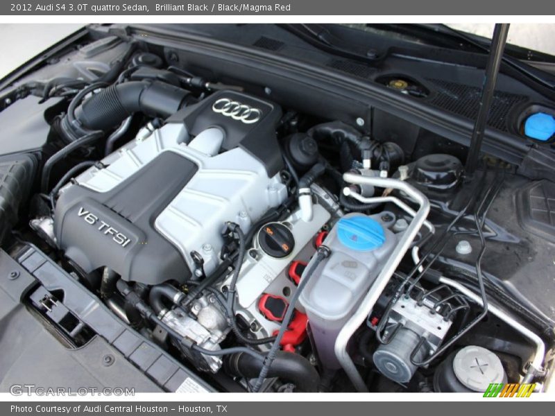 Brilliant Black / Black/Magma Red 2012 Audi S4 3.0T quattro Sedan