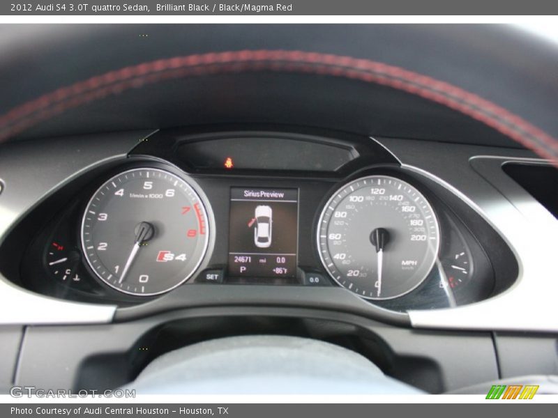 Brilliant Black / Black/Magma Red 2012 Audi S4 3.0T quattro Sedan