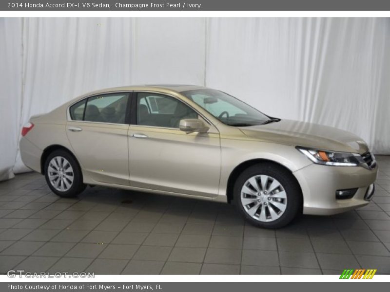 Champagne Frost Pearl / Ivory 2014 Honda Accord EX-L V6 Sedan