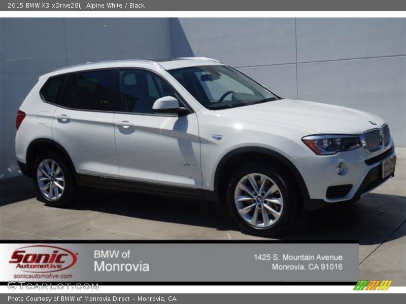 Alpine White / Black 2015 BMW X3 xDrive28i