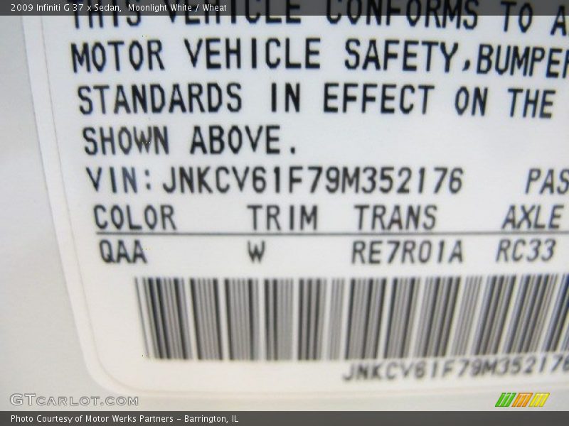 Moonlight White / Wheat 2009 Infiniti G 37 x Sedan