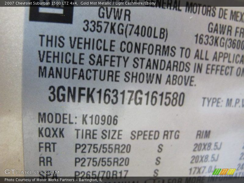 Gold Mist Metallic / Light Cashmere/Ebony 2007 Chevrolet Suburban 1500 LTZ 4x4