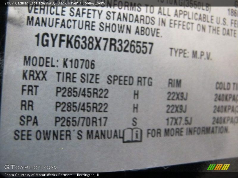 Black Raven / Ebony/Ebony 2007 Cadillac Escalade AWD
