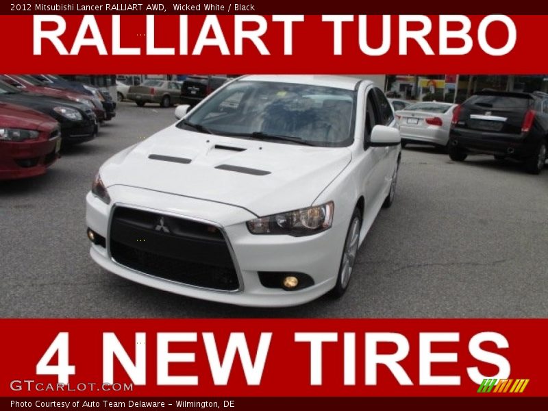 Wicked White / Black 2012 Mitsubishi Lancer RALLIART AWD