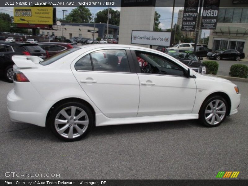 Wicked White / Black 2012 Mitsubishi Lancer RALLIART AWD