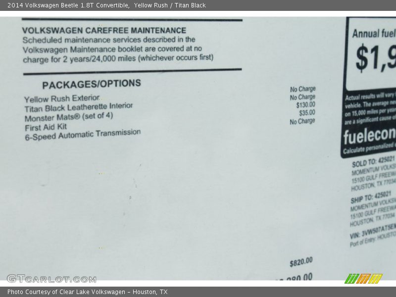 Yellow Rush / Titan Black 2014 Volkswagen Beetle 1.8T Convertible