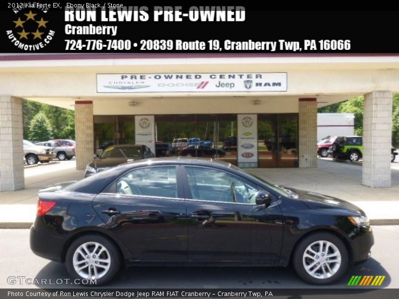 Ebony Black / Stone 2012 Kia Forte EX