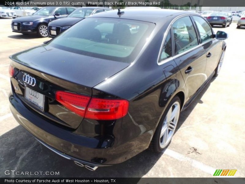 Phantom Black Pearl / Black/Magma Red 2014 Audi S4 Premium plus 3.0 TFSI quattro