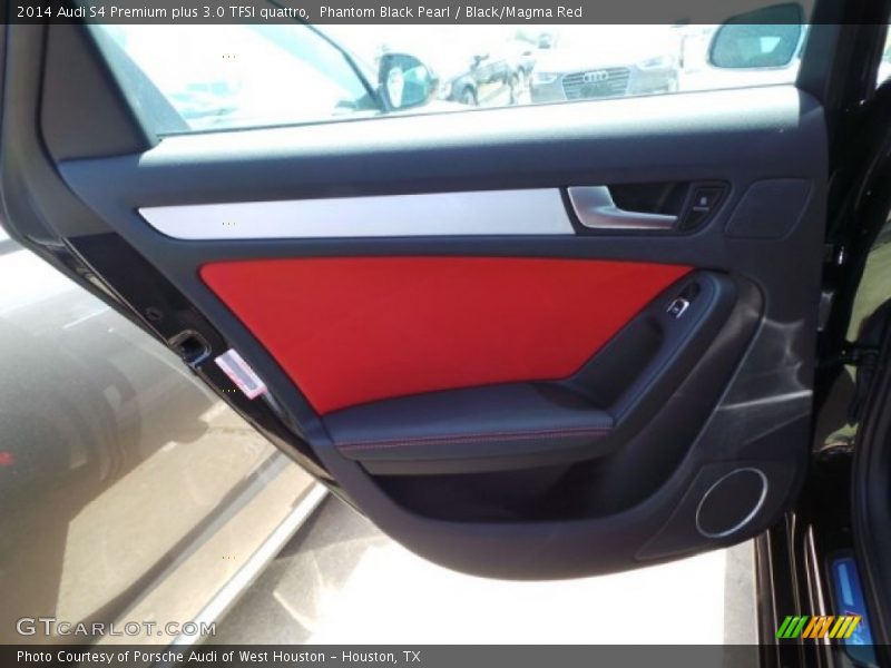 Phantom Black Pearl / Black/Magma Red 2014 Audi S4 Premium plus 3.0 TFSI quattro