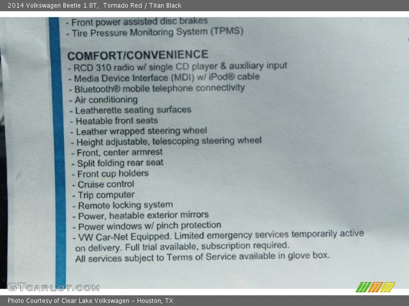Tornado Red / Titan Black 2014 Volkswagen Beetle 1.8T