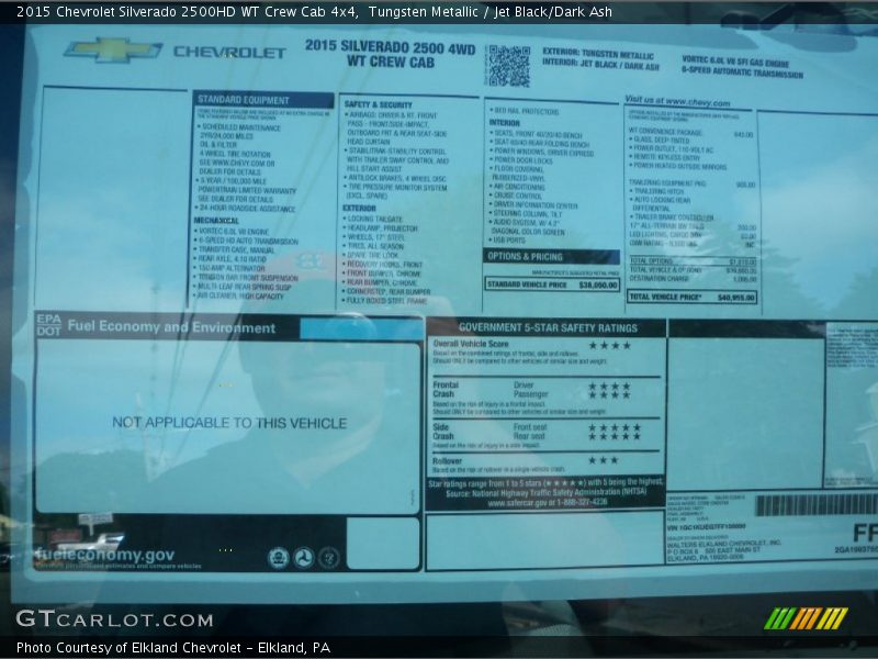 Tungsten Metallic / Jet Black/Dark Ash 2015 Chevrolet Silverado 2500HD WT Crew Cab 4x4