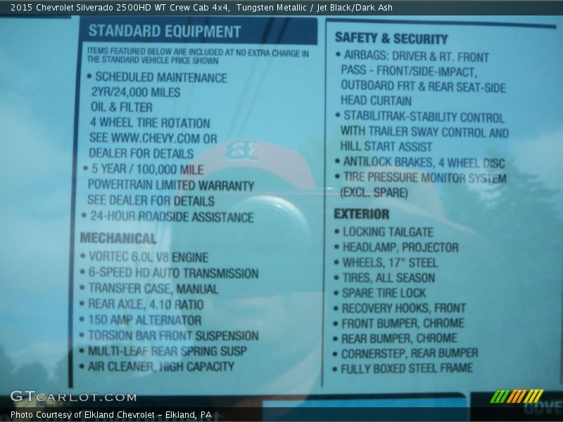 Tungsten Metallic / Jet Black/Dark Ash 2015 Chevrolet Silverado 2500HD WT Crew Cab 4x4