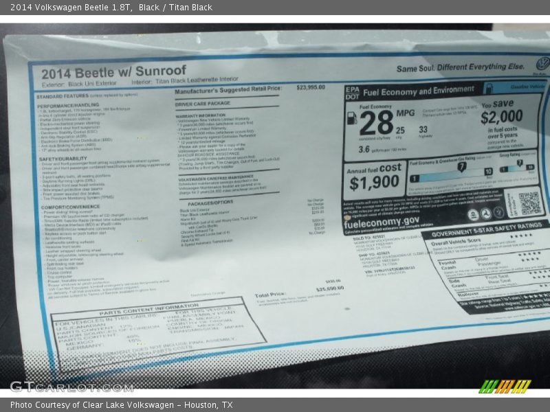 Black / Titan Black 2014 Volkswagen Beetle 1.8T